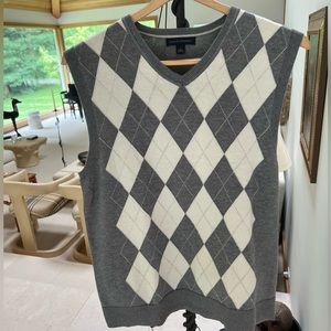 Men’s V-Neck Argyle Banana Republic Sweater Vest Size Large